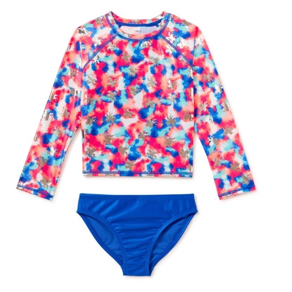 Breaking Waves Long Sleeve Printed Rashguard Set